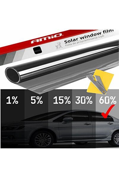 AMIO Folie autocolantă neagră deschisă pentru geamuri 0,5 x 3m (60%)