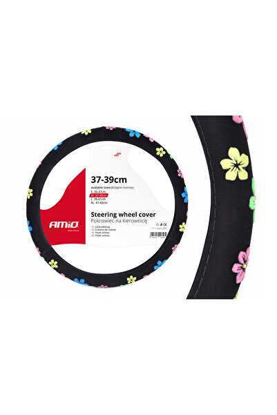 AMIO Husă volan cu imprimeu floral SWC-13-M (37-39cm)