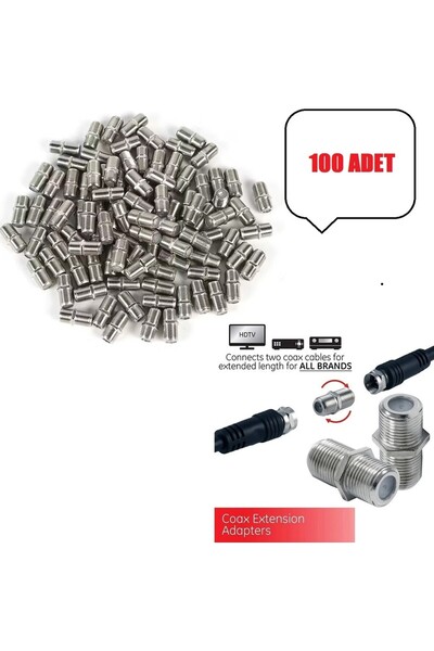 Derwell F Konnektör Uzatıcı F Dişi Kafa F Jack Tv Rg6 Koaksiyel Kablo Çoğaltı...