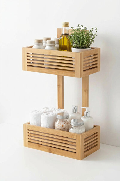 MAKRİ HOME Bambu 2 Katlı Mutfak & Banyo, Mutfak Düzenleyici Organizer