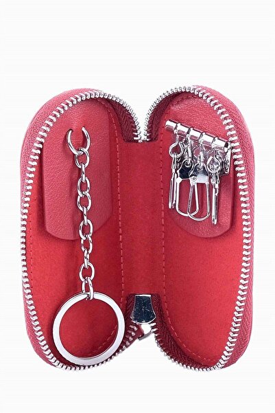 DAMY Genuine Handmade Leather Key Holder Zippered Leather Keychain Auto Vehic...