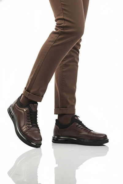 AYAKMOD Ανδρικά παπούτσια casual από γνήσιο δέρμα - 117 καφέ