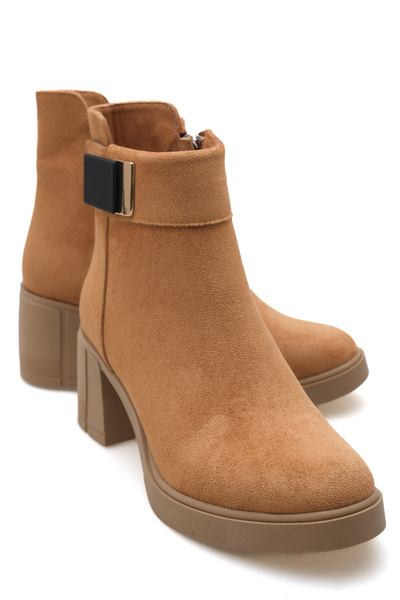 Solo Bag Kadın Yeni Sezon Taba Düz Toka Detaylı Fermuarlı Günlük Rahat Kalıp Çizme