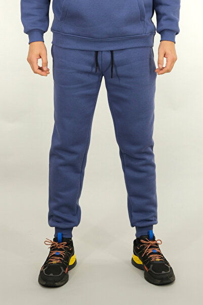 Souris Men's Comfortable Fit Sweatpants Cotton Fleece-Lined Fabric Ribbed Wai...