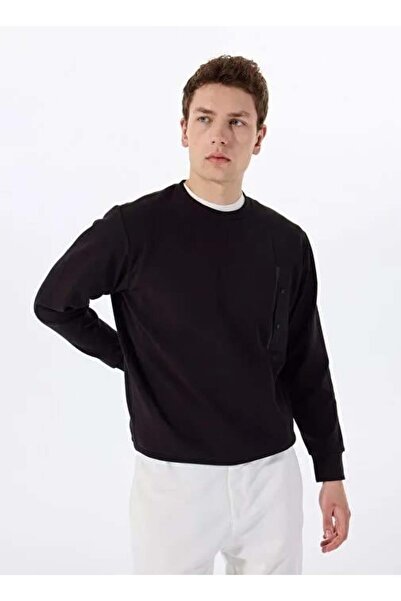 GMG FIRENZE Bisiklet Yaka Siyah Erkek Sweatshırt