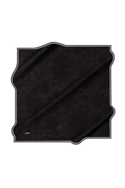 Aker İpek Eşarp - 7208704-312 Siyah Gri Büyük Boy Sura