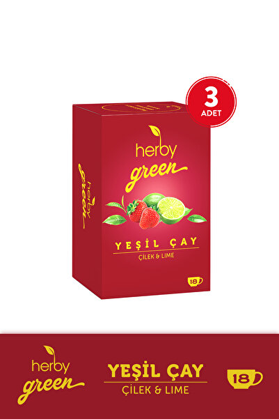 Herby Yeşil Çay Çilek ve Lime X 3 Adet