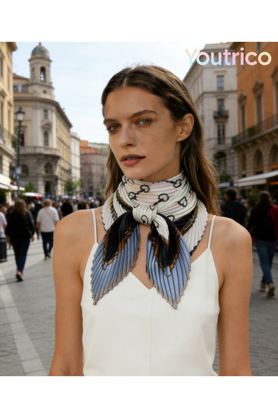 Youtrico Silk Scarf 70*70cm Early autumn-sun Shielding Wrinkled Square, Trend...