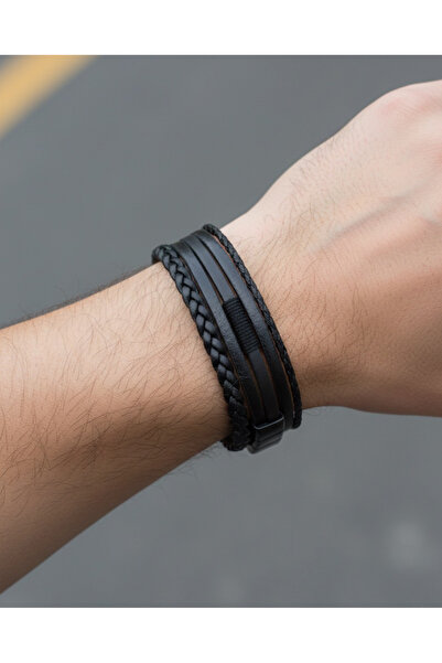 Duke Nickle سوار من الجلد المحبوك بتفاصيل مشبك Debl2022