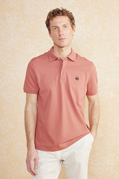 BROOKS BROTHERS Polo Yaka Koyu Kiremit Erkek T-Shirt BBSP23MTS019