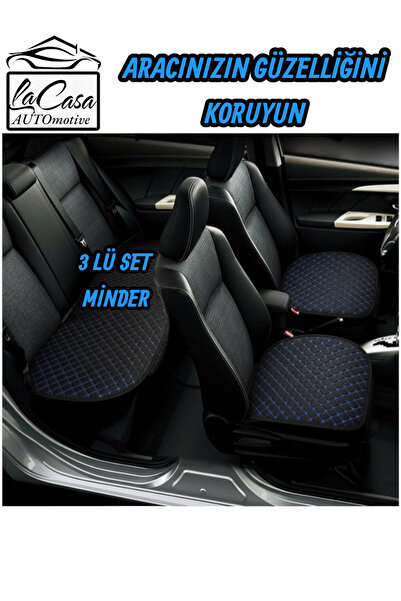 la casa غطاء مقعد سيارة لاكاسا فاخر مريح، طبي، جاكار، مبطن (مجموعة من 3) أسود-أزرق