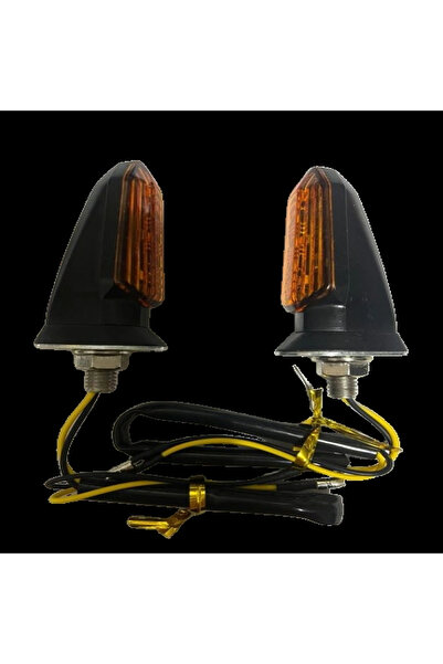 Carub Motosiklet Sinyal Lamba Üniversal 12V Sarı Cam Sarı Led 2'Li