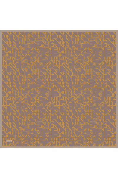 Aker Kahverengi İpek Krep Saten Eşarp