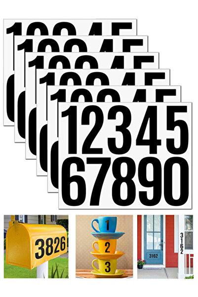 Generic 60 Numbers Reflective Adhesive Number Pack 0-9 Waterproof Number Stic...