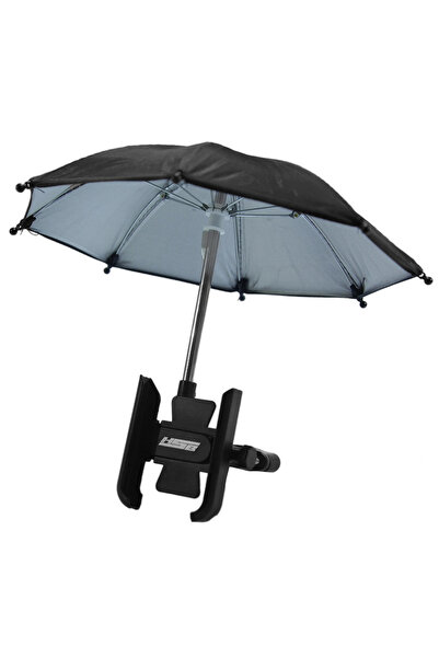 Alkan MB Siyah Gidon Bağlantılı Şemsiyeli Ayarlı Telefon Tutucu Aliminyum A+++ Kalite
