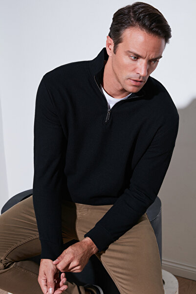Buratti Pamuklu Regular Fit Yarım Fermuarlı Dik Yaka Sweat Erkek SWEAT 5905716