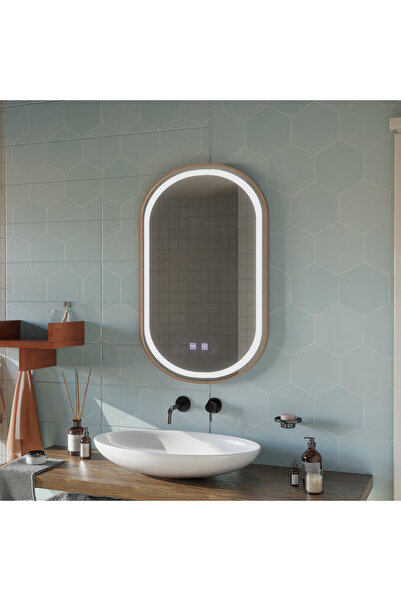 ALC-Shop Oglinda LED Touch Impora Sistem Dezaburire 50x80 cm Rama Rose Gold