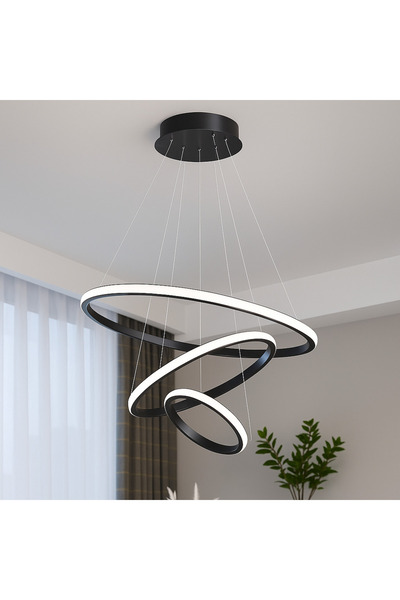 ALC-Shop RICCI 45W LED pendant chandelier, 3 Circles, Cold/Warm/Neutral light...