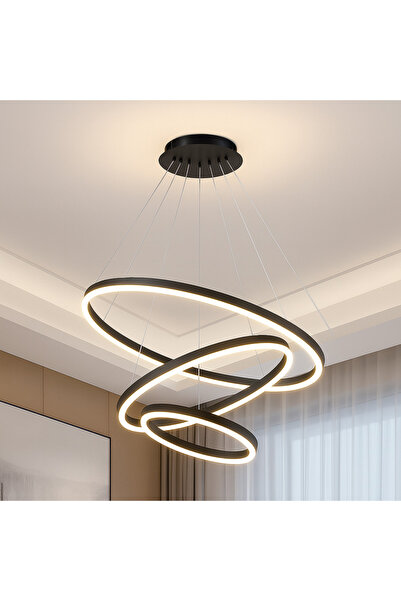 KORMAN TECHNIK Lustra LED suspendata cu telecomanda CASIANA 130W,, lumina Rece/Calda/Neutra, Dimabila, Negru,