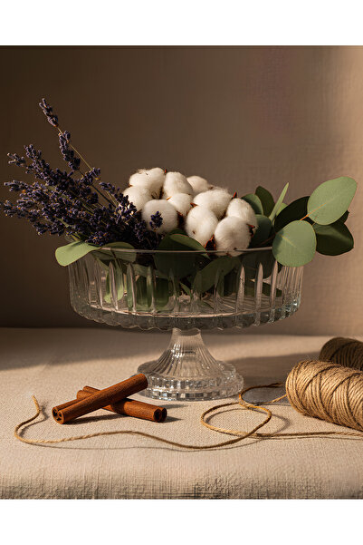 AKDEN STORE وعاء زجاجي مصنوع يدويًا من سلسلة أورا مقاس 25 سم