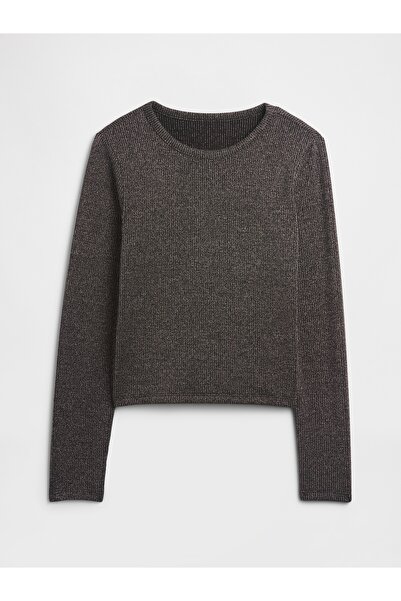 GAP Kız Çocuk Siyah Fitilli Pointelle T-Shirt