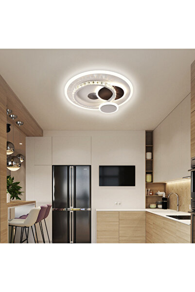 ALC-Shop Lustra LED cu cristal HELIOX, 43W, 4 Cercuri, lumina Rece/Calda/Neut...