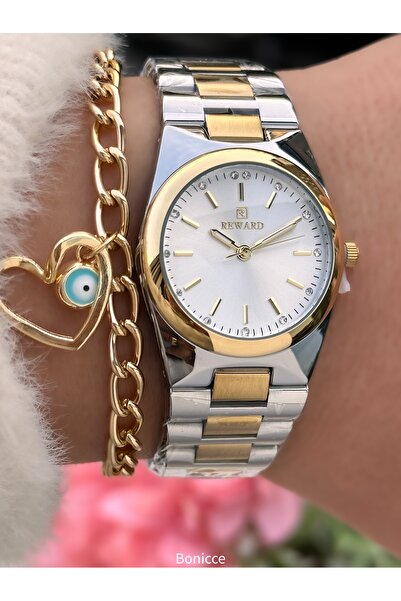 Reward ساعة ثعبان مرصعة بالأحجار من الكالاين إلى الأحجار الرفيعة (دورةان)، علبة صغيرة (قطر 24)، سوار من الفولاذ الذهبي مقاوم للماء حتى 3 وحدات ضغط جوي، سوار معصم