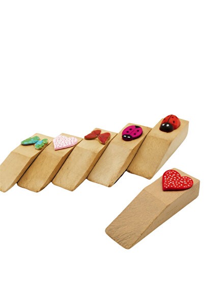 TAYEM Ahşap Kapı Stoperi, Kapı Tutucu, Kapı Altı Takozu, Kalp ve Uğur Böceği Kapı Durdurucu Stoper