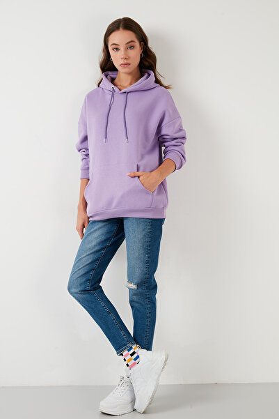 Lela Sweat de iarnă din bumbac cu cu glugă guler cu căptușeală din fleece SWE...