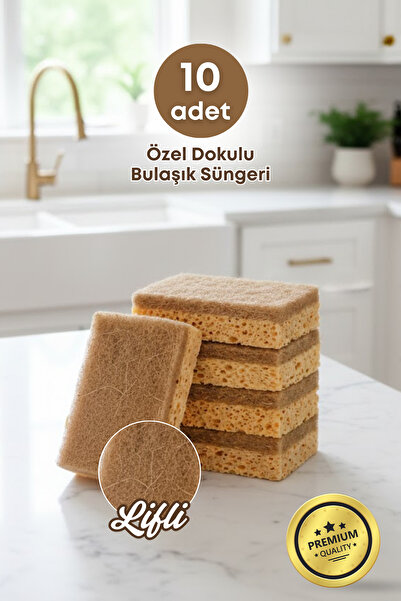 grimorlife 10 Adet Lifli Düz Bulaşık Süngeri – Özel Dokulu Dayanıklı Pinterest Mutfak Temizlik Süngeri Seti