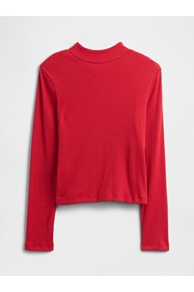 GAP Kız Çocuk Kırmızı Ribana Mockneck Top