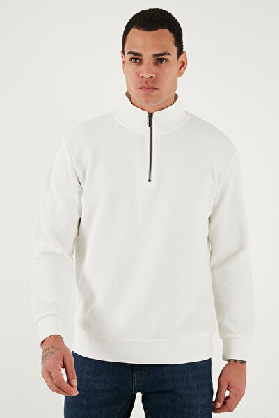 Buratti Памучна блуза с полу-цип и права яка за мъже SWEAT 5905716