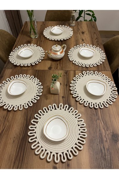 naylişhome Set pentru masă din iută: set de suporturi pentru farfurii, napron, suport farfurie, set de fețe de masă, set pentru dining, cadou