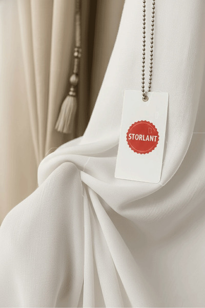 Storlant Perdele de lux din tul de mătase și bambus l Textură densă, eleganță fără efort l Nu se ridă l 1/3 pliată frecvent