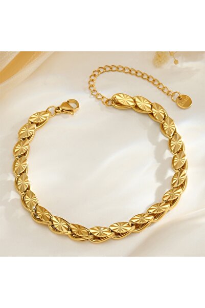 Munels Pen-Embroidered Barley Sequin Steel Bracelet