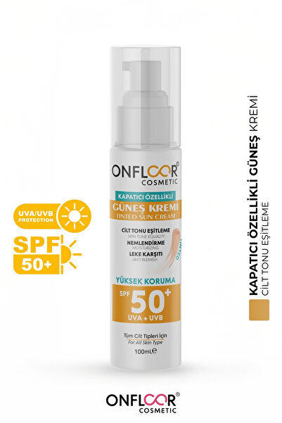 ONFLOOR SPF 50+ Güneş Kremi 100 ml | leke Karşıtı Bakım, Nemlendirme, Doğal Kapatıcılık ve Ton Eşitleyici Etki -