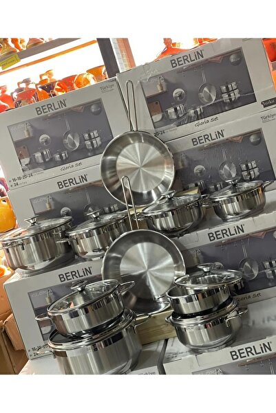 Berlin BERLİN GLORİA 9 PARÇA ÇELİK TENCERE SETİ