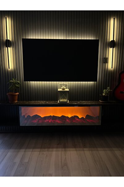 taşatan yapı Dekoratif Elektrikli Şömine Bluetooth uzaktan kumandalı 3 farklı...