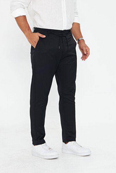 ZİNOX Pantaloni pentru bărbați, model clasic, din satin-bumbac, cu talie, cu ...