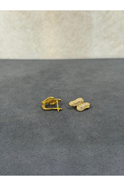 ARSLANTAŞ 1989 8 Ayar Altın Taşlı J Küpe