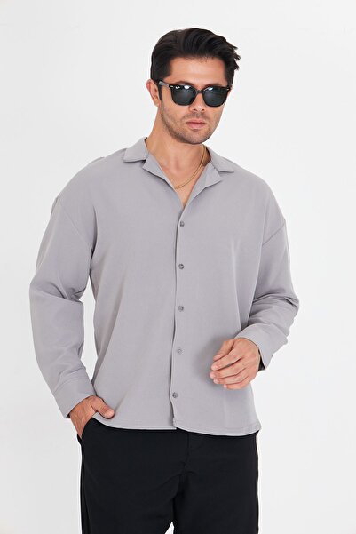 ZİNOX Men's Long Sleeve Lycra Dumbbell Fabric Apache Collar Low Shoulder Over...