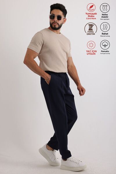 Oyga Чоловічий комплект з футболки з тканини Zinox з фітілем та штанів з подв...