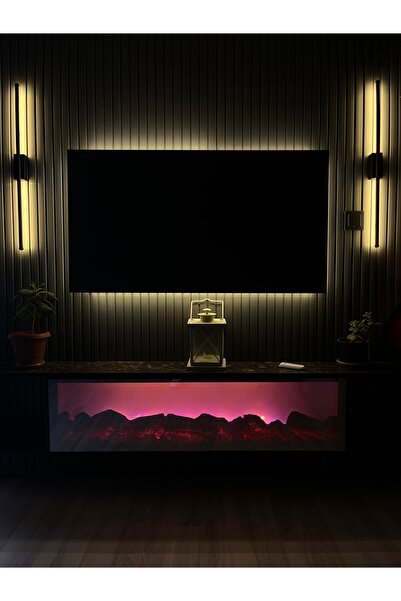 taşatan yapı Dekoratif Elektrikli Şömine Bluetooth uzaktan kumandalı 3 farklı...