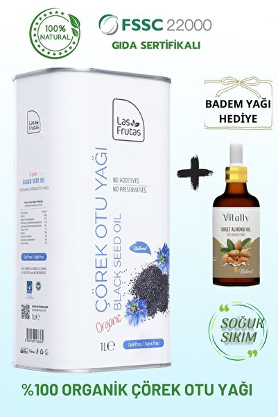 Las Frutas Organik Çörekotu Yağı 1 Lt