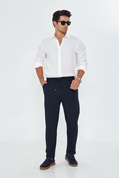 ZİNOX Pantaloni jogger clasici din pânză pentru bărbați, cu centură în talie