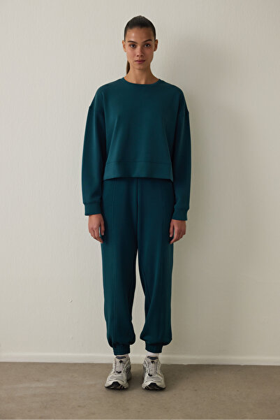 Penti Dark Green Modal Fleece-Lined Sweatshirt