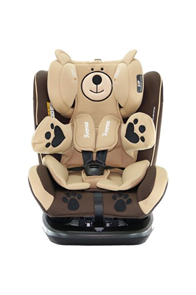 YOYKO Bear 360 Derece Dönebilir Yatabilir 0-36 Kg Isofixli Oto Koltuğu Kahver...