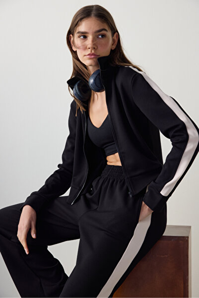 Penti Black Silky Feel Stand Collar Sports Jacket