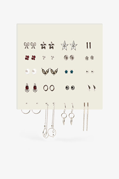 Penti Silver Color - Anthracite Zoe 16-Piece Earring Set