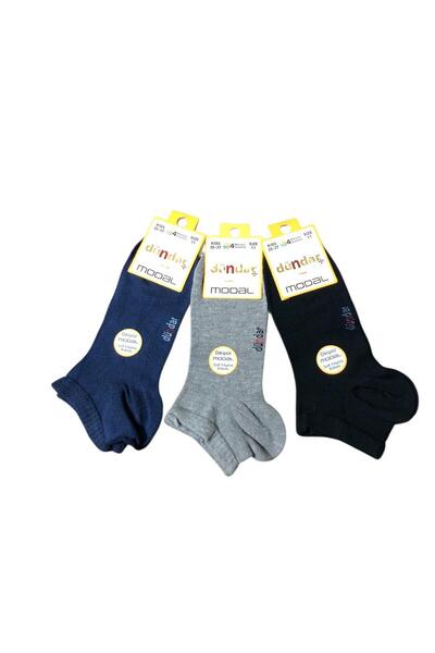 Dündar 3-Piece Plus Boys' Modal Stitch-Free Booties Short Socks